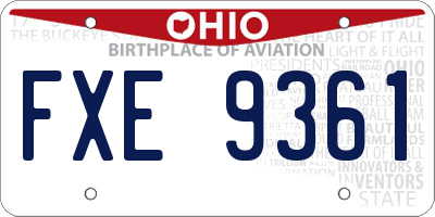 OH license plate FXE9361