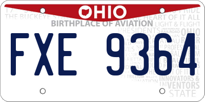 OH license plate FXE9364
