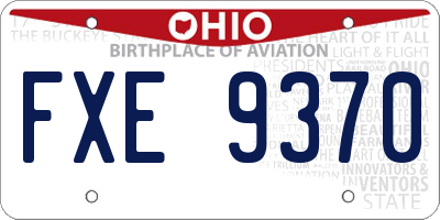 OH license plate FXE9370