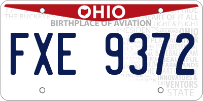 OH license plate FXE9372