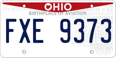 OH license plate FXE9373