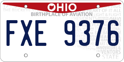 OH license plate FXE9376