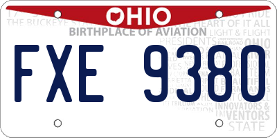 OH license plate FXE9380