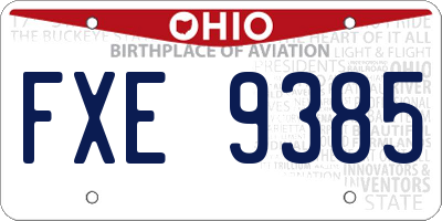 OH license plate FXE9385
