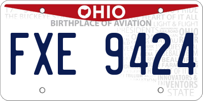 OH license plate FXE9424