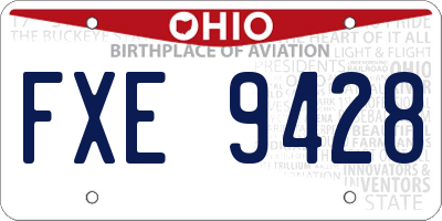 OH license plate FXE9428