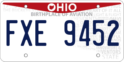 OH license plate FXE9452