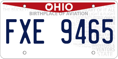 OH license plate FXE9465
