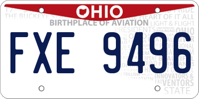 OH license plate FXE9496