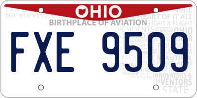 OH license plate FXE9509