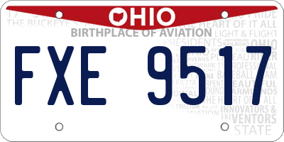 OH license plate FXE9517
