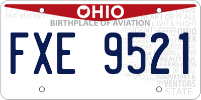 OH license plate FXE9521