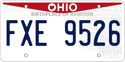 OH license plate FXE9526