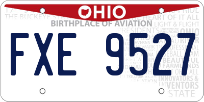 OH license plate FXE9527