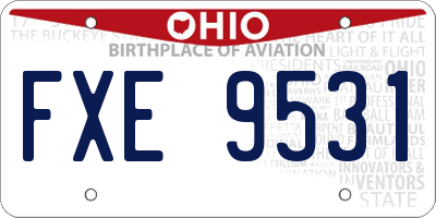 OH license plate FXE9531