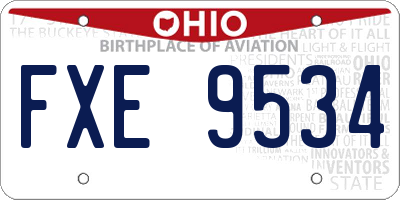 OH license plate FXE9534