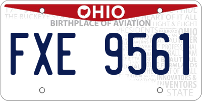 OH license plate FXE9561