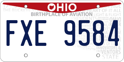 OH license plate FXE9584