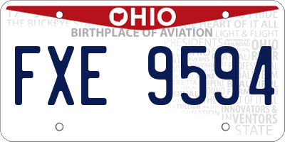 OH license plate FXE9594