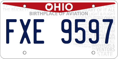 OH license plate FXE9597