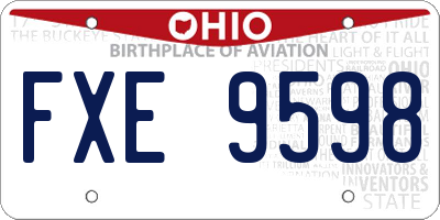 OH license plate FXE9598