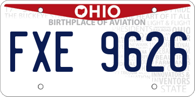 OH license plate FXE9626