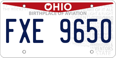 OH license plate FXE9650