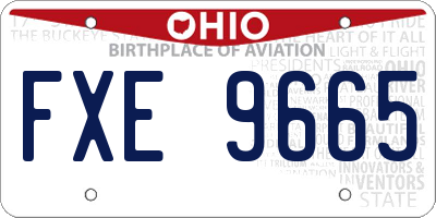 OH license plate FXE9665
