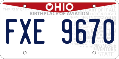 OH license plate FXE9670