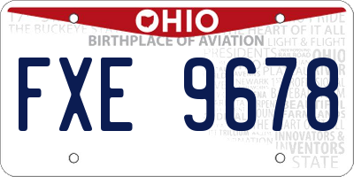 OH license plate FXE9678