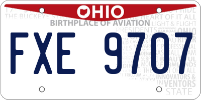 OH license plate FXE9707