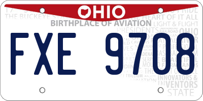 OH license plate FXE9708