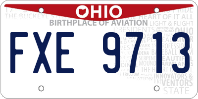 OH license plate FXE9713