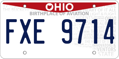 OH license plate FXE9714