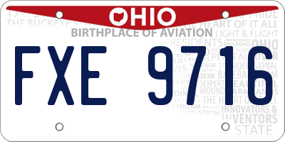 OH license plate FXE9716