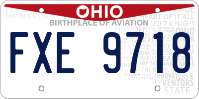 OH license plate FXE9718