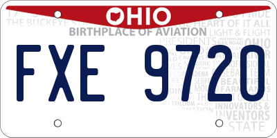OH license plate FXE9720