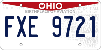 OH license plate FXE9721