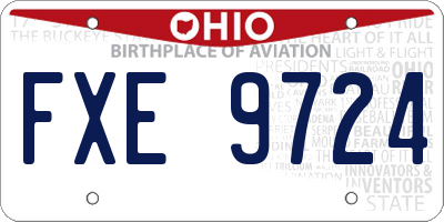 OH license plate FXE9724