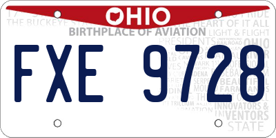 OH license plate FXE9728