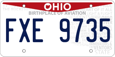 OH license plate FXE9735
