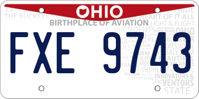 OH license plate FXE9743