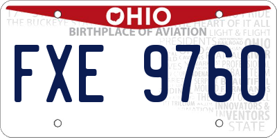 OH license plate FXE9760