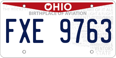 OH license plate FXE9763