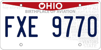 OH license plate FXE9770