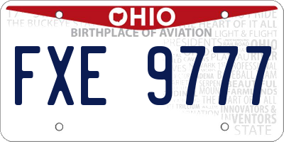 OH license plate FXE9777
