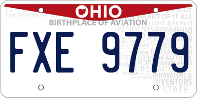 OH license plate FXE9779