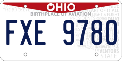 OH license plate FXE9780