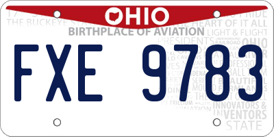 OH license plate FXE9783
