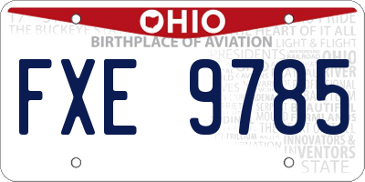 OH license plate FXE9785